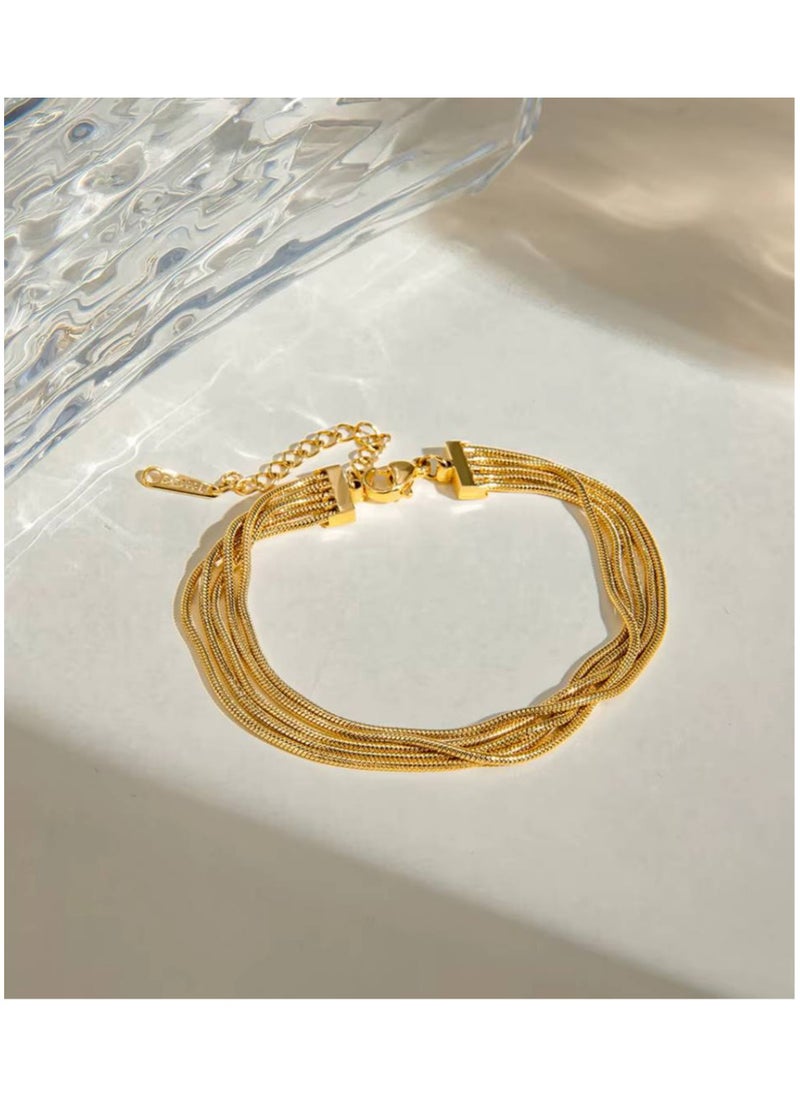 Generic - Multi-chain Bracelet with Elegant and Luxurious Design, made of high-quality stainless steel for a modern and captivating look that lasts long! - Image 1
