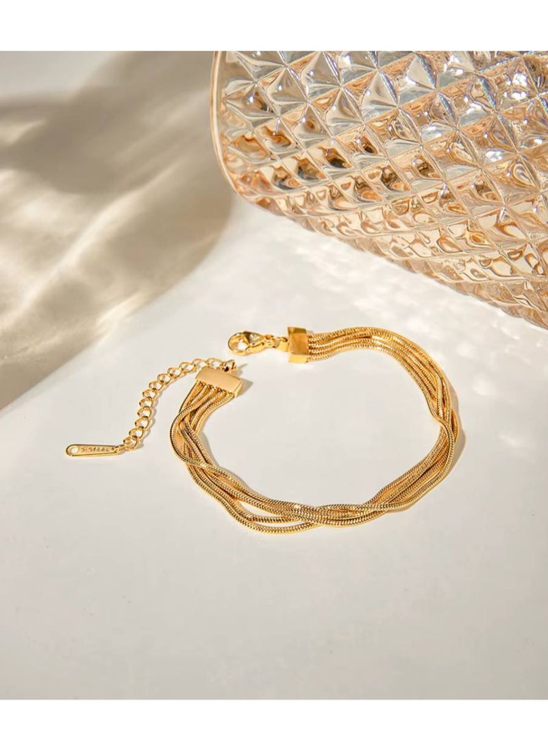 Generic - Multi-chain Bracelet with Elegant and Luxurious Design, made of high-quality stainless steel for a modern and captivating look that lasts long! - Image 1