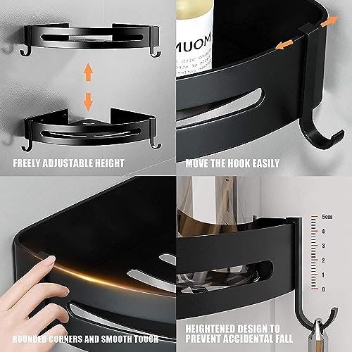 HOMENU Bathroom Corner Shelves Bathroom Organiser Corner Shelf for Bathroom Wall Self Adhesive Bathroom Shelf Bathroom Corner Stand Corner Rack for Organiser Without Drill(Pack of 2) - Image 5