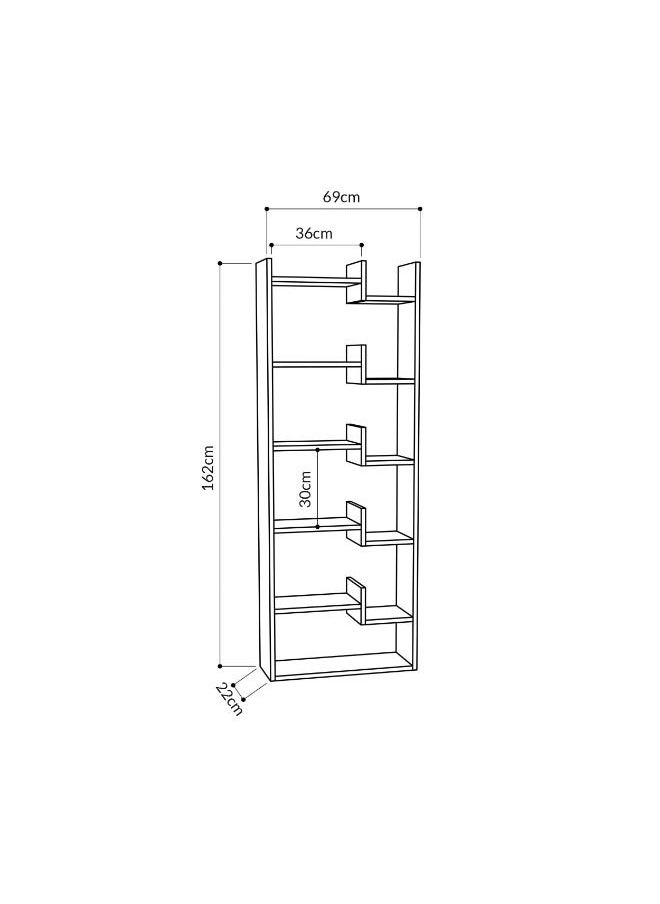 Mourah Oppa Bookcase - White/Dark Grey - 2 Years Warranty - pzsku/ZC5DBFFAF869C346F88BFZ/45/_/1646394128/c0111b70-1b19-45fb-a4e9-e22bf2fdefb0