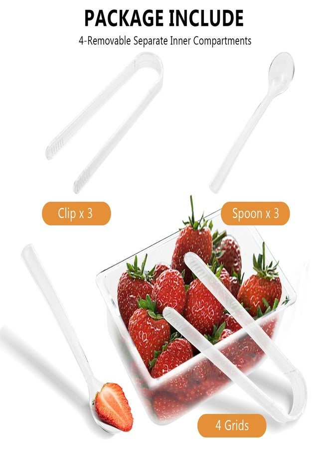 MFBJXC Condiment Tray, Garnish Tray for Bartenders, Fruit Tray for Bar & Bar Fruit Tray, Bar Caddy & Condiment Caddy, Garnish Serving Caddy for Home Bar, Parties & Bartending (4 Compartments) - Image 4