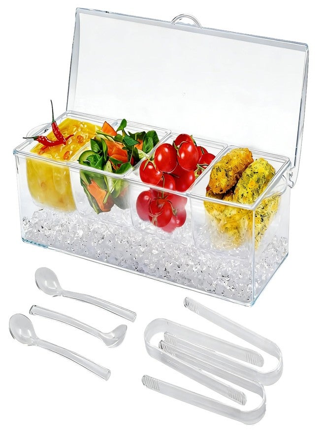 MFBJXC Condiment Tray, Garnish Tray for Bartenders, Fruit Tray for Bar & Bar Fruit Tray, Bar Caddy & Condiment Caddy, Garnish Serving Caddy for Home Bar, Parties & Bartending (4 Compartments) - Image 1