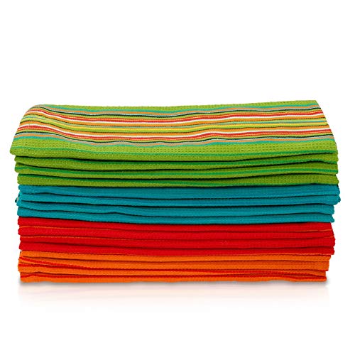 Simpli-Magic 79335 Kitchen Dish Towels, 16x27 Inches, Salsa Stripe, 8 Pack, Cotton Multi - Image 5