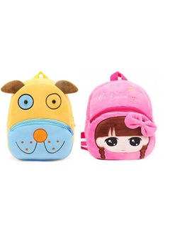 Blue Tree blue tree Kids School Bag Soft Plush Backpack Cartoon Bags Mini Travel Bag for for Girls Boys Toddler Baby Cute Dog & Hi Girl  - Image 1