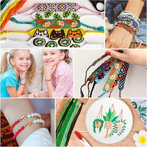 PAXCOO 985Pcs String Bracelet Making Kit, Friendship Bracelet String Kit with 110 Skeins Embroidery Floss Cross Stitch Thread, 830 Beads for Friendship Bracelet Making, 45Pcs Embroidery Tools - Image 2