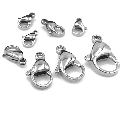 iloveDIYbeads 60pcs Grade A 304 Stainless Steel Lobster Clasps Claw Clasps for Bracelet Necklace Jewelry Making Findings (Mixed 60pcs-M055) - Image 1