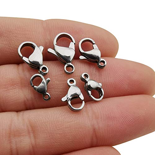 iloveDIYbeads 60pcs Grade A 304 Stainless Steel Lobster Clasps Claw Clasps for Bracelet Necklace Jewelry Making Findings (Mixed 60pcs-M055) - Image 4