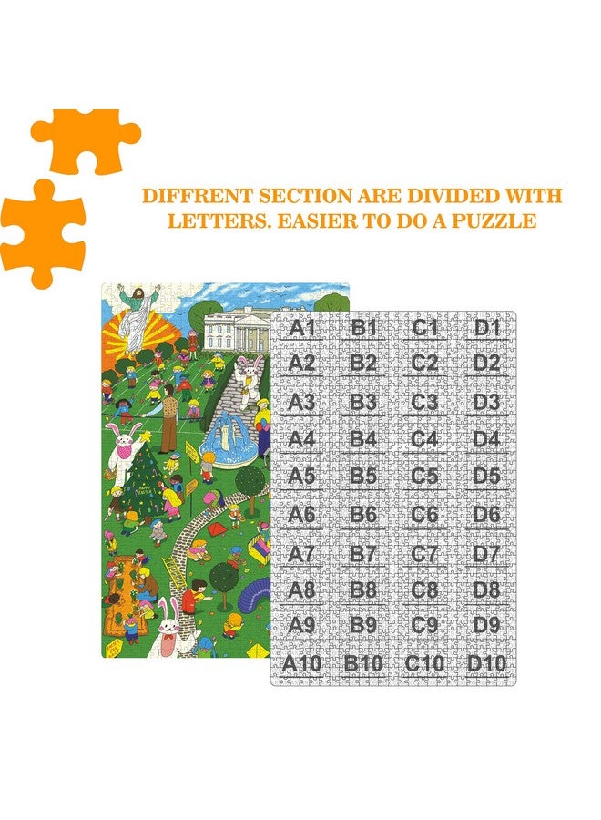 Webby Easter Celebration Illustration Wooden Jigsaw Puzzle For Kid, 1000 Pieces - Image 3