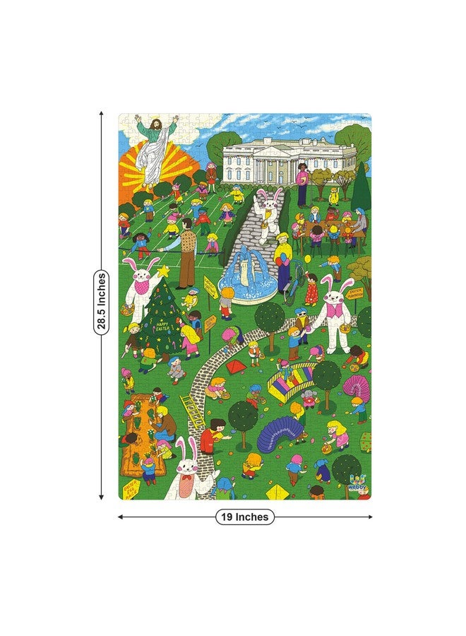 Webby Easter Celebration Illustration Wooden Jigsaw Puzzle For Kid, 1000 Pieces - Image 2