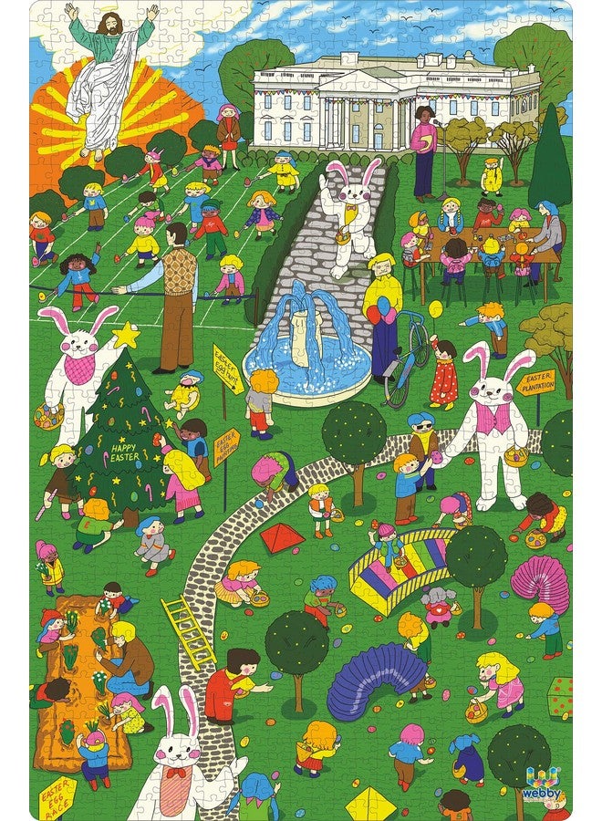 Webby Easter Celebration Illustration Wooden Jigsaw Puzzle For Kid, 1000 Pieces - Image 1