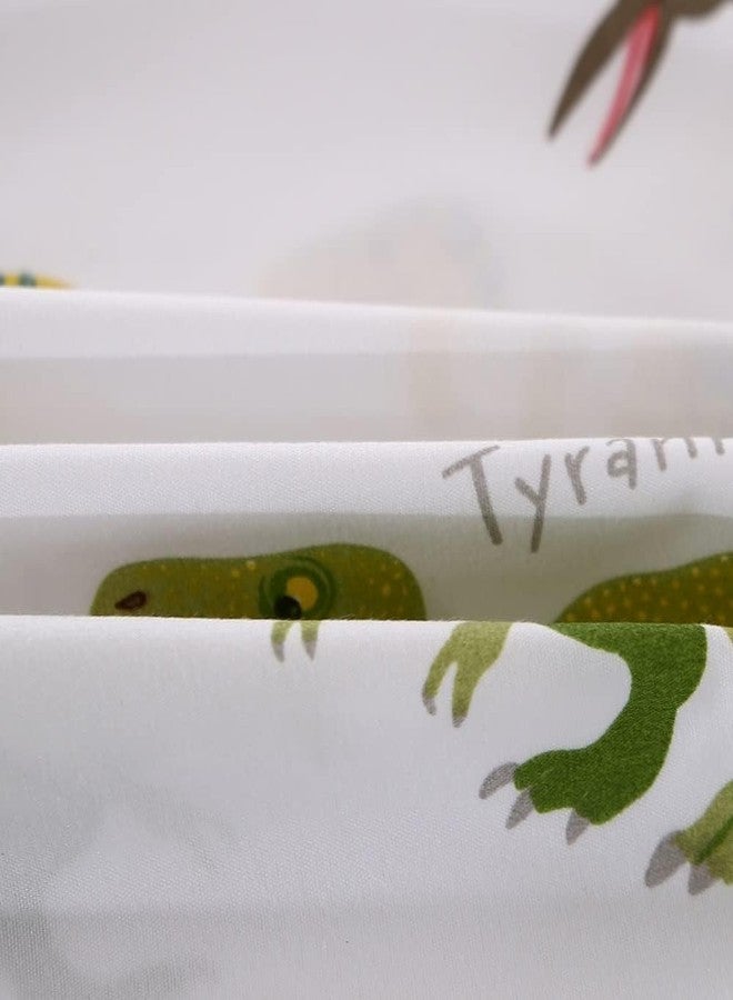 ماج ملاءة سرير مسطحة بتصميم ديناصور من ماج، مقاس مزدوج فقط، ملاءة سرير مسطحة بتصميم ديناصور بقاعدة بيضاء فقط، ألياف دقيقة فائقة النعومة لمحبي الديناصورات، مقاس مزدوج (65 بوصة × 95 بوصة). - Image 4
