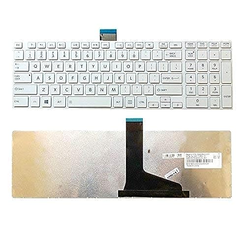 WISTAR Laptop Keyboard Compatible for Toshiba Satellite C850 C855 C870 C875D C875 (White) - Image 1