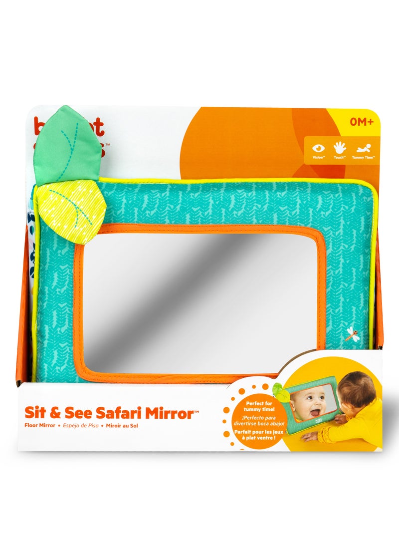 Bright Starts - Sit & See Safari Floor Mirror, Tummy Time & Play Mirror, Easy storage and travels, Ages 0 Months+ - Image 1