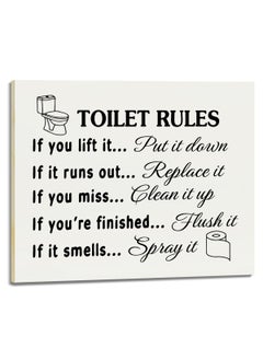 AWDSTN Toilet Rules Sign Wooden Picture Frame Home Wall Decor Housewarming Gifts for Friends Family Coworker Funny Wall Art Hanging Wall Plaque Home Sign for Farmhouse Bathroom Toilet Restroom 54  - Image 1