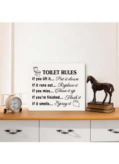 AWDSTN Toilet Rules Sign Wooden Picture Frame Home Wall Decor Housewarming Gifts for Friends Family Coworker Funny Wall Art Hanging Wall Plaque Home Sign for Farmhouse Bathroom Toilet Restroom 54  - Image 4