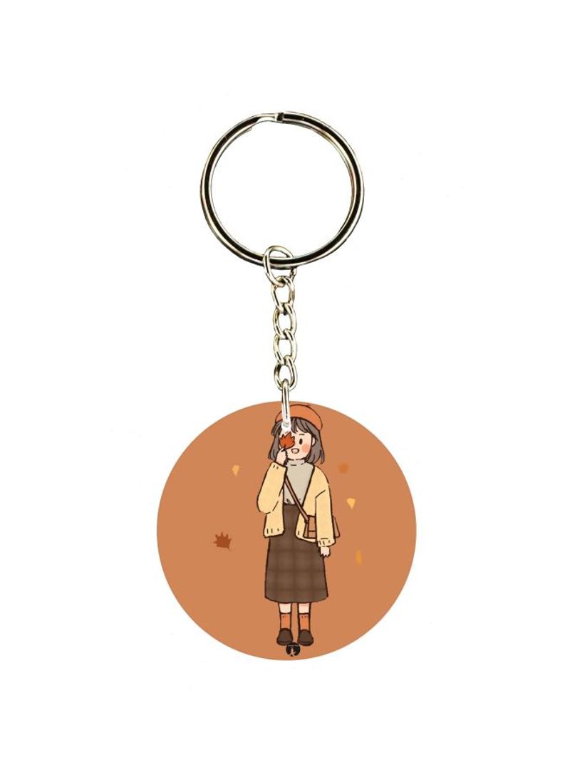 Cartoon Themed Single Sided Keychain
