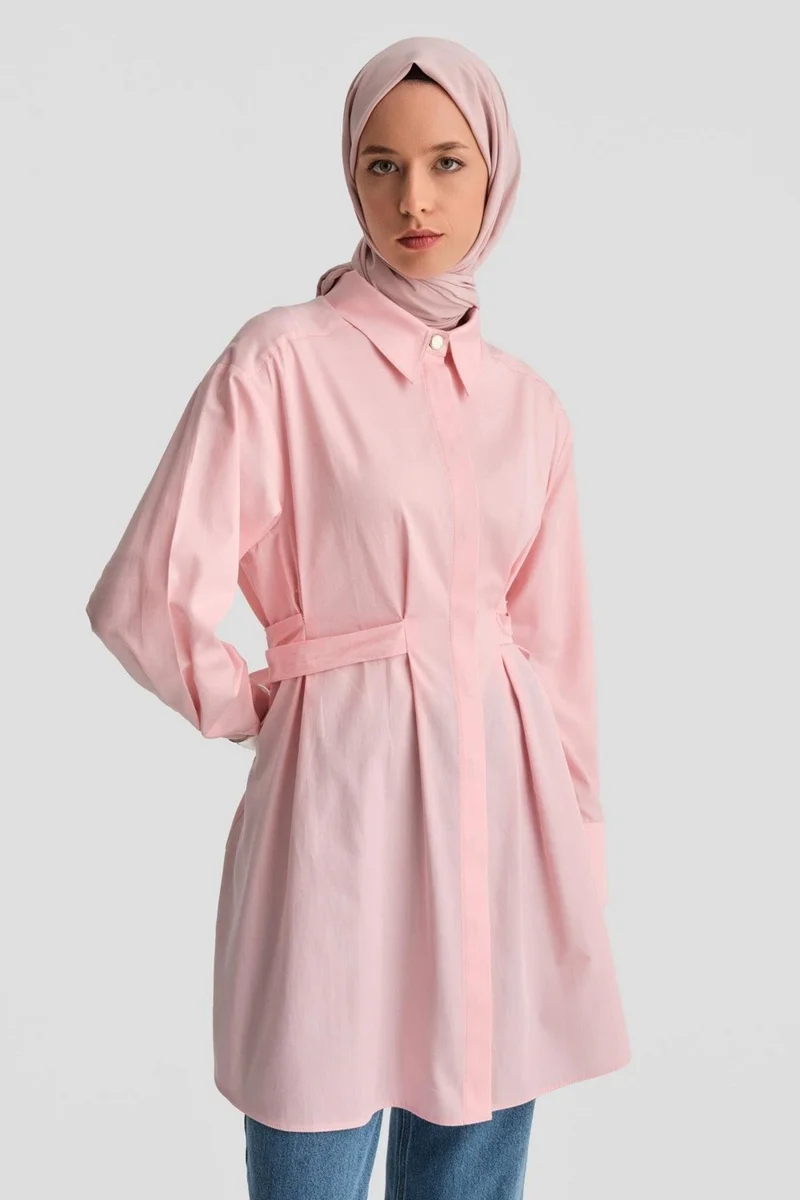 ARMINE Bow Natural Fabric Tunic 24K4300 Pink