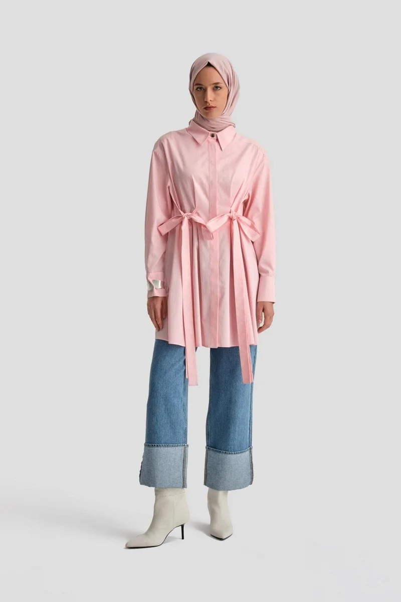 ARMINE Bow Natural Fabric Tunic 24K4300 Pink