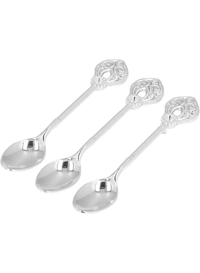 Arabest Decorative Swan Base Holder with Coffee Spoon Set, Zinc Alloy Embossment Coffee Stirrers Holder Elegant Swan Coffee Spoon Holder for Spoons Fruit Dessert (Silver) - Image 5