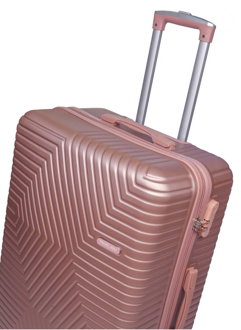 TRAVEL WAY - TravelWay Lightweight Checked Suitcase Luggage Trolley - Hardshell Suitcase for 30kg Spinner Luggage for Travel | ABS Material with 4 Spinner Wheels (Rose Gold, 28 Inches (71 cm)) - Image 1
