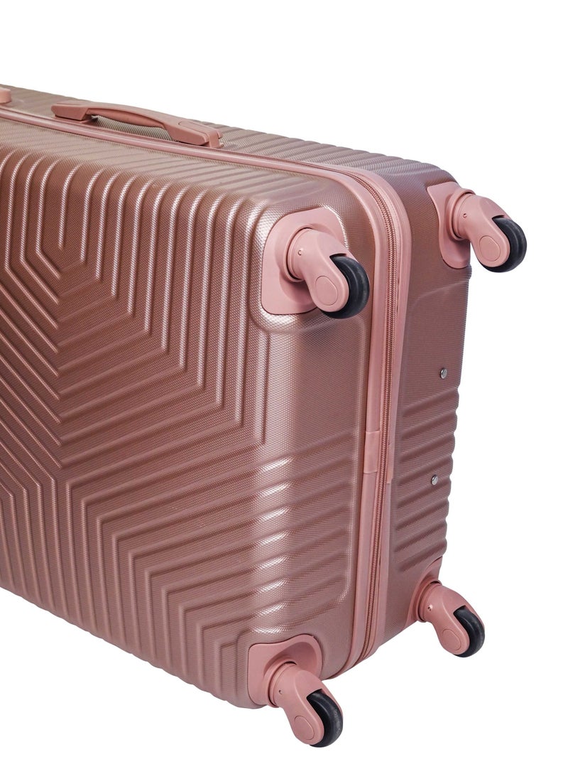 TRAVEL WAY - TravelWay Lightweight Checked Suitcase Luggage Trolley - Hardshell Suitcase for 30kg Spinner Luggage for Travel | ABS Material with 4 Spinner Wheels (Rose Gold, 28 Inches (71 cm)) - Image 1