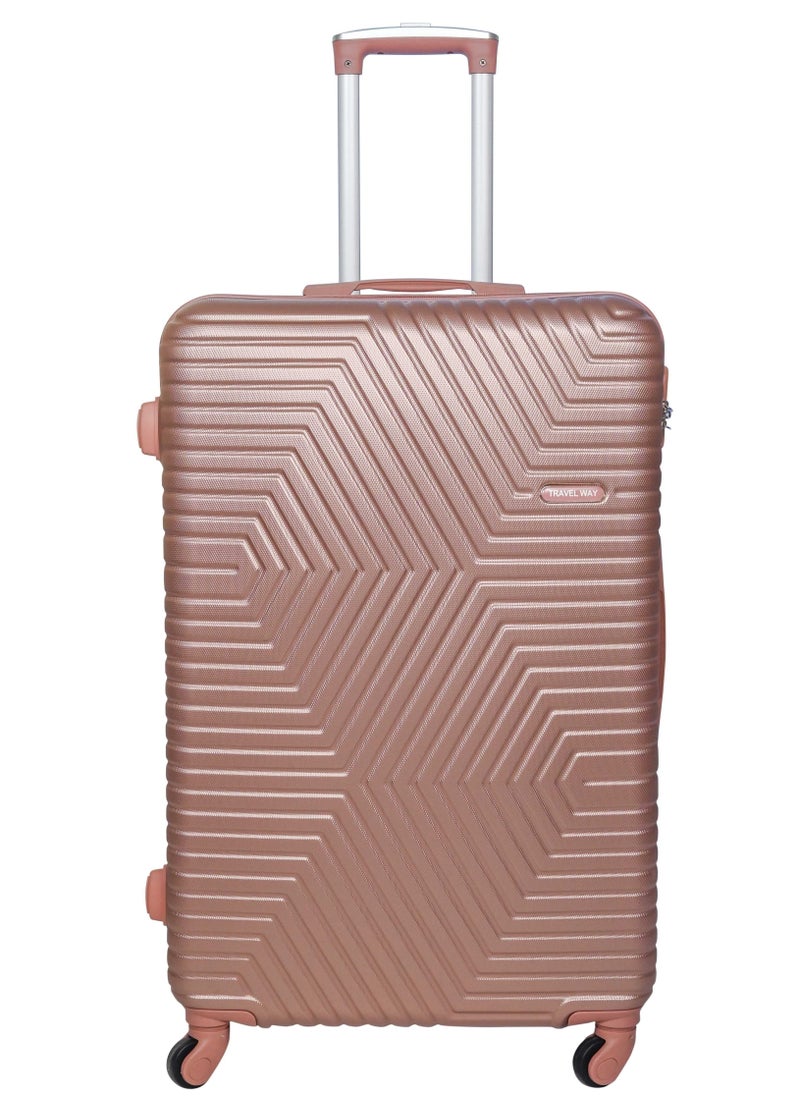 TRAVEL WAY - TravelWay Lightweight Checked Suitcase Luggage Trolley - Hardshell Suitcase for 30kg Spinner Luggage for Travel | ABS Material with 4 Spinner Wheels (Rose Gold, 28 Inches (71 cm)) - Image 1