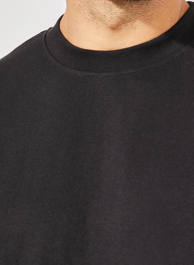 Styli Back Applique Detail Pure Cotton Boxy T-Shirt