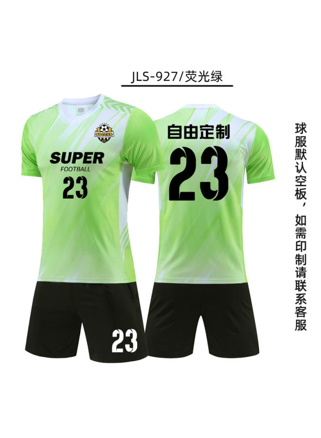 927 Fluorescent Green Quick Dry Sports Football Training Suit New Suit Adult Children Training Camp Custom Football Suit