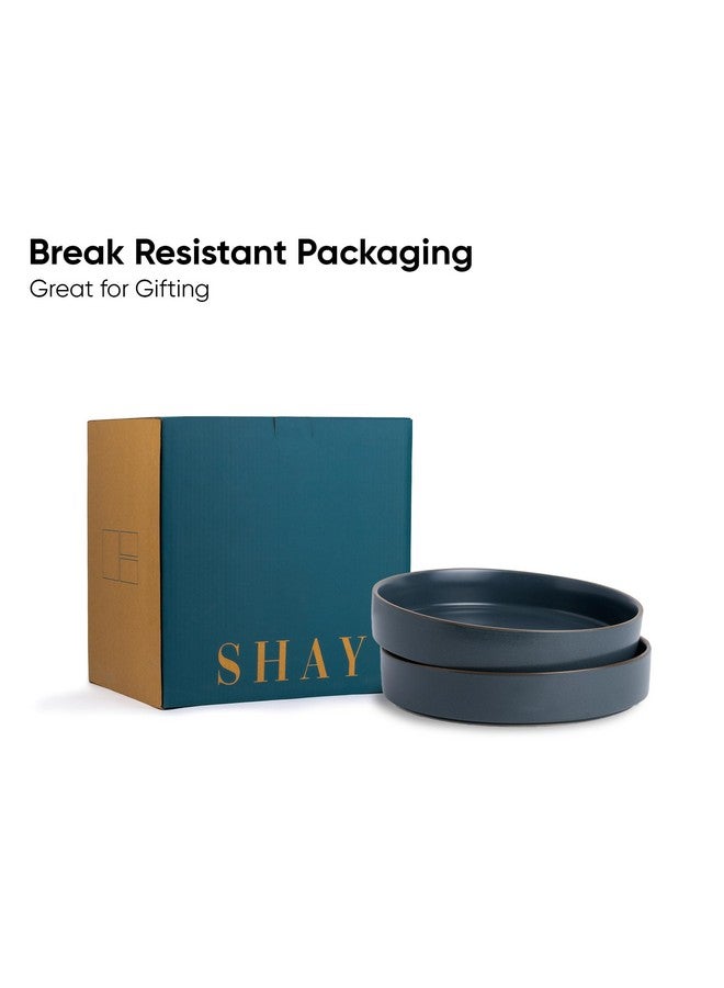 Shay طقم أطباق باستا سيراميك قابلة للتكديس من شاي، 22 سم، 2 قطع، رمادي | تشطيب غير لامع | طبق باستا سيراميك | طبق عميق | وعاء سيراميك | طبق تقديم باستا (طبق باستا قابل للتكديس - حافة رمادية) - Image 4
