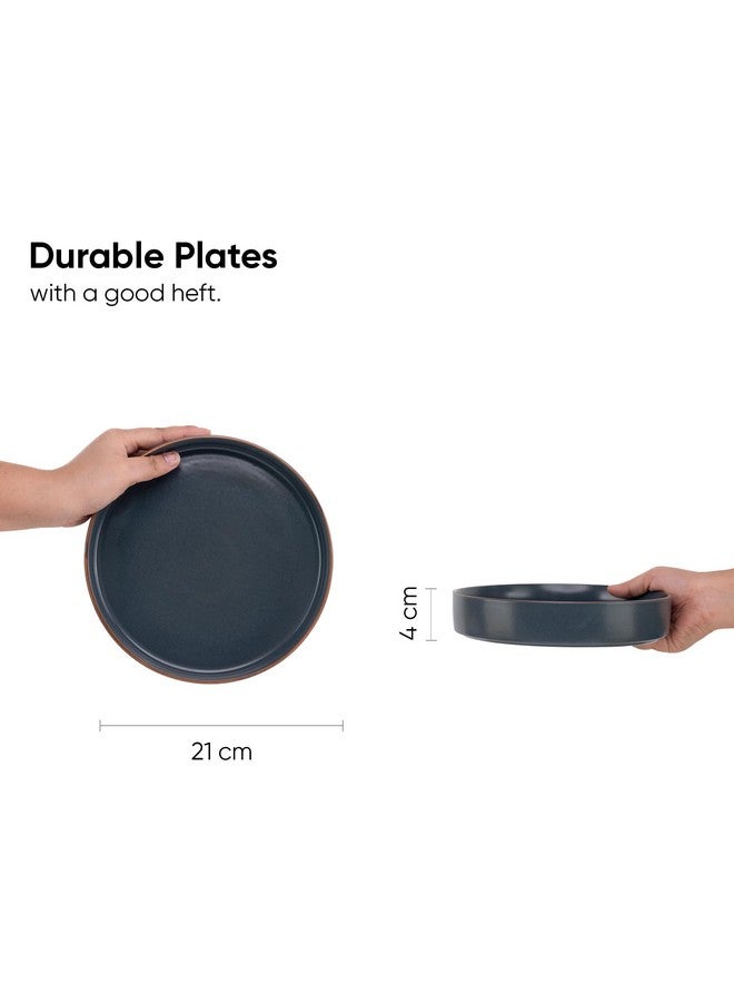 Shay طقم أطباق باستا سيراميك قابلة للتكديس من شاي، 22 سم، 2 قطع، رمادي | تشطيب غير لامع | طبق باستا سيراميك | طبق عميق | وعاء سيراميك | طبق تقديم باستا (طبق باستا قابل للتكديس - حافة رمادية) - Image 3