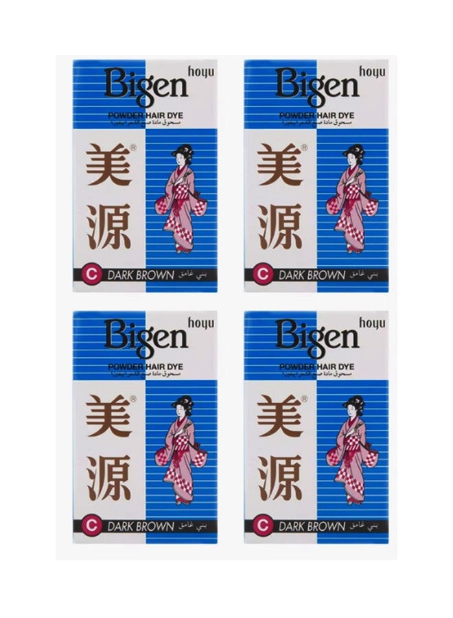 Bigen 4 PIECES OF Powder Hair Dye Dark Brown 4X6 grams - Image 2