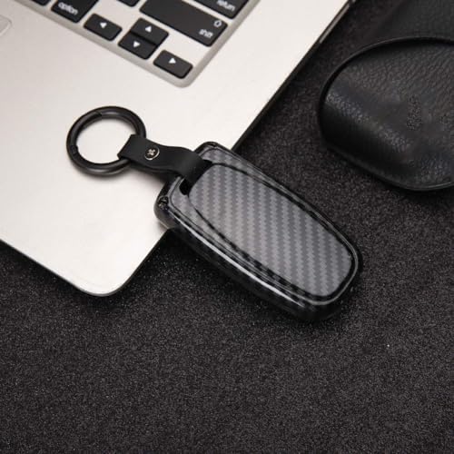 Beerte Key Fob Cover fit for Audi A3 A4 A5 A6 A7 A8 S5 Q3 Q5 Q7 TT Key Shell 3 Button Keyless Entry Remote Control Smart Car Key Fob Protective Case(Red Carbon Fiber) - Image 3