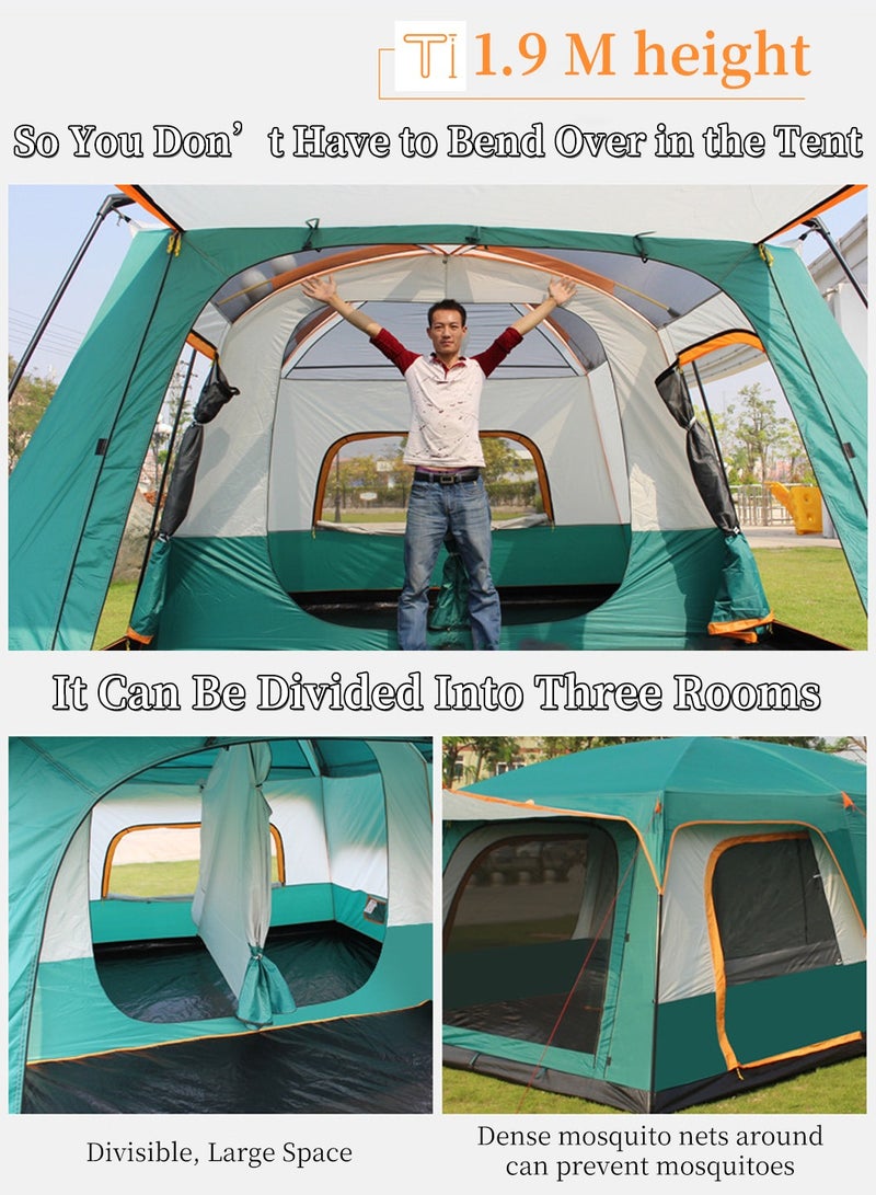 ليوكور خيمة تخييم من 5 إلى 8 أشخاص، خيمة نزهة رياضية خارجية للسفر، مقاومة لأشعة الشمس/المطر/حماية من الأشعة فوق البنفسجية 50+، خيمة مقاومة للرياح مع حقيبة حمل للتجمعات العائلية والمشي لمسافات طويلة وتسلق الجبال، 380 × 260 × 185 سم - Image 3