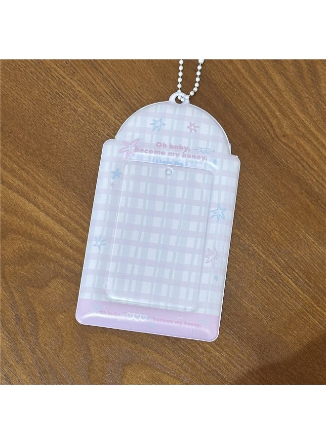 NIBEMINENT 1 - Piece PVC Mint Green Girl Kpop Photo Card Holder Pendant Key Chain ID Badge Holder ID Card Holder Photo Card Protector for School ID Office ID Access Card for Women Girls - Image 1