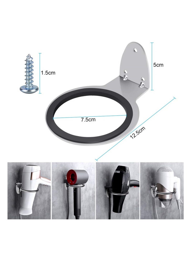 SYOSI Hair Dryer Holder, Wall-Mounted Hair Dryer Holder, Stainless Bathroom Storage Rack Flat Blow Dryer Wall Hanger Heat Resistant Hair Dryer Hook Hair Care Tool Organizer - Image 2