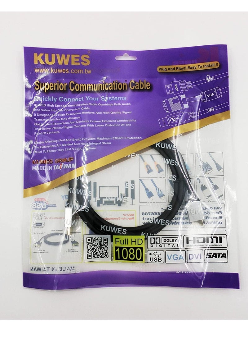 Kuwes 10-PACK KUWES 4K HDMI Cable 6.6FT Ultra High Speed Gold Plated Connectors 3M - Image 4