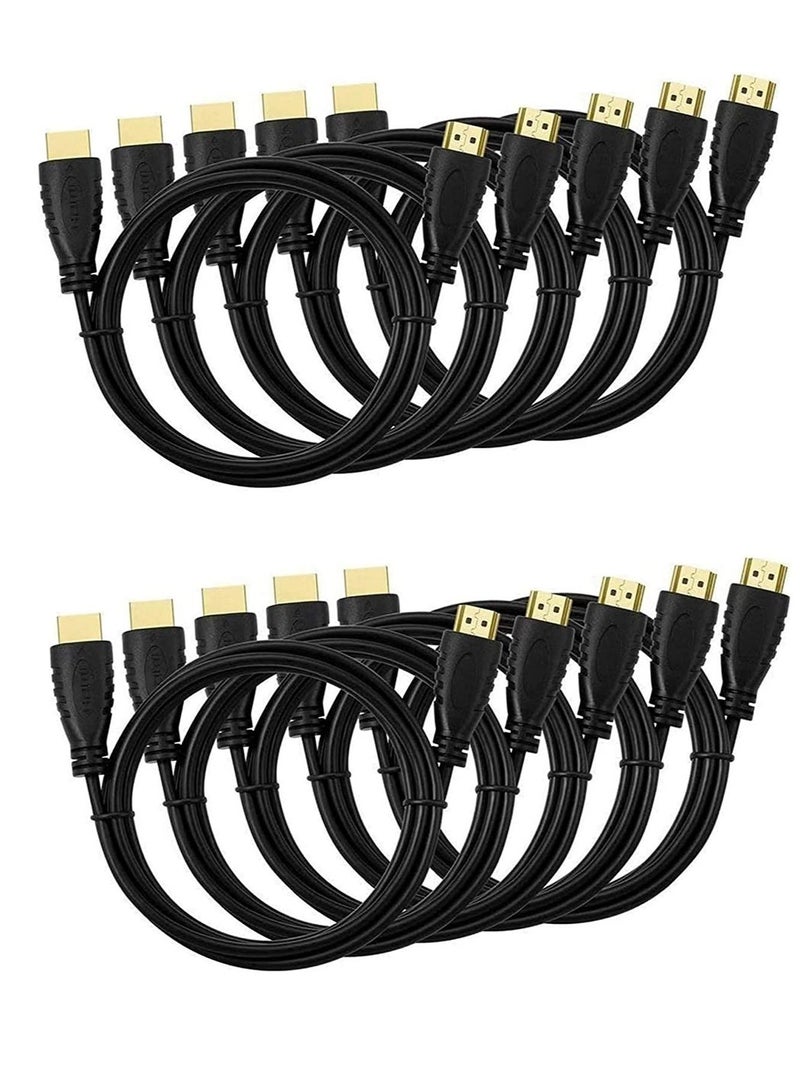 Kuwes 10-PACK KUWES 4K HDMI Cable 6.6FT Ultra High Speed Gold Plated Connectors 3M - Image 1