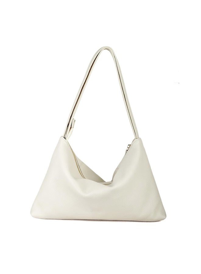 DONNAIN Premium Full Grained Leather Dumpling Bag for Women Crossbody Bag, Women's Shoulder Handbags and Hobo Bags for Women, Off-white, Small - Image 3