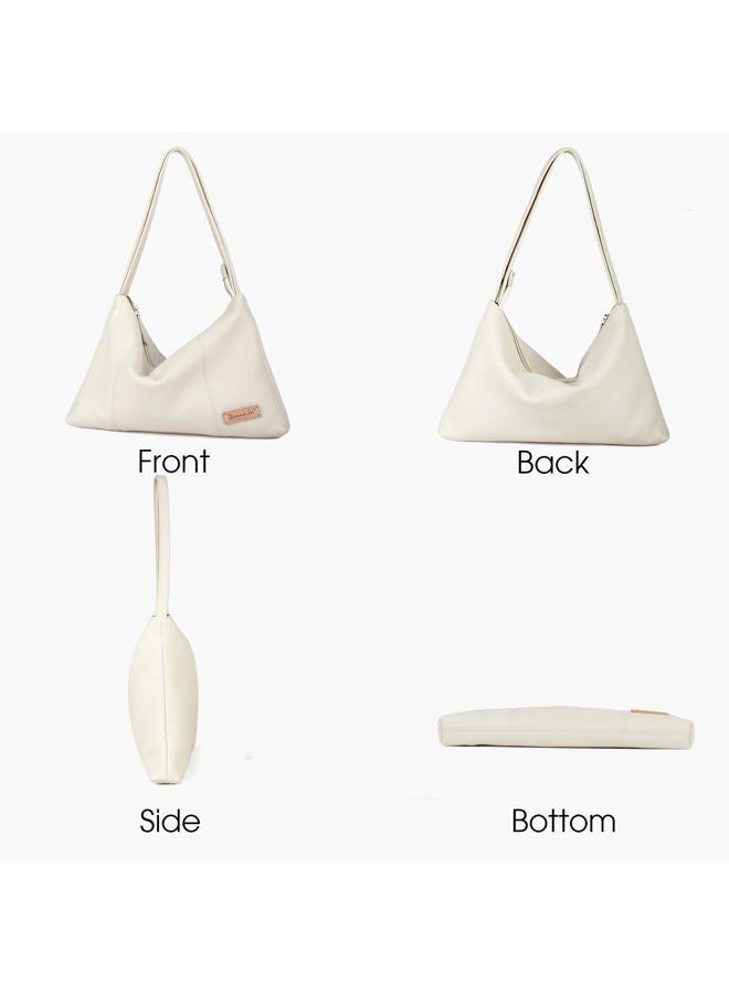 DONNAIN Premium Full Grained Leather Dumpling Bag for Women Crossbody Bag, Women's Shoulder Handbags and Hobo Bags for Women, Off-white, Small - Image 5