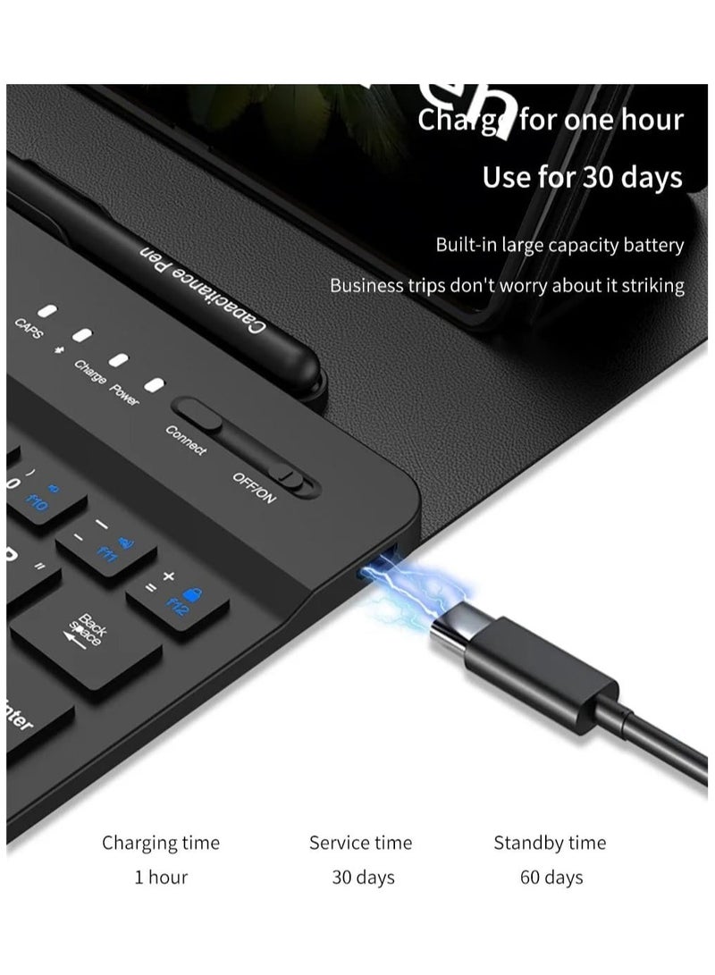 Keyboard Case Compatible with Huawei Mate XT Ultimate Shock-Resistant Standard Leather Case Features a Detachable Portable Wireless Bluetooth Keyboard, Mouse, and Pen - Image 4