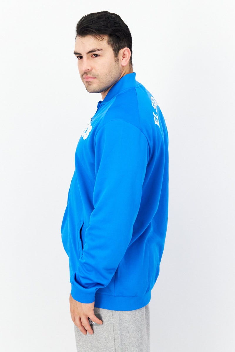 umbro جاكيت تدريب بأكمام طويلة للرجال، مناسب، بشعار العلامة التجارية، أزرق - Image 3