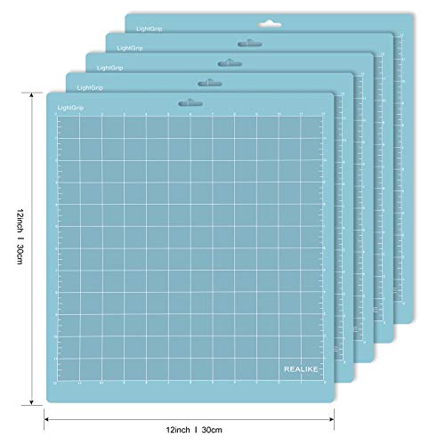 REALIKE LightGrip Cutting Mat Compatible with Cricut Maker 3/Maker 4/Maker/Explore 3/4/Air 2/Air/One (12x12 Inch 5 Mats), Blue Light Grip Adhesive Sticky Cutting Mats for Crafts - Image 2