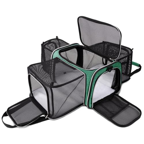 BAGLHER Cat Carrier Bag,Airline Approved Pet Carrier Soft Side Pet Travel 5 Sides Open Doors 3 Sides Expandable Foldable Dog Carrier with Fleece Pad - Image 1