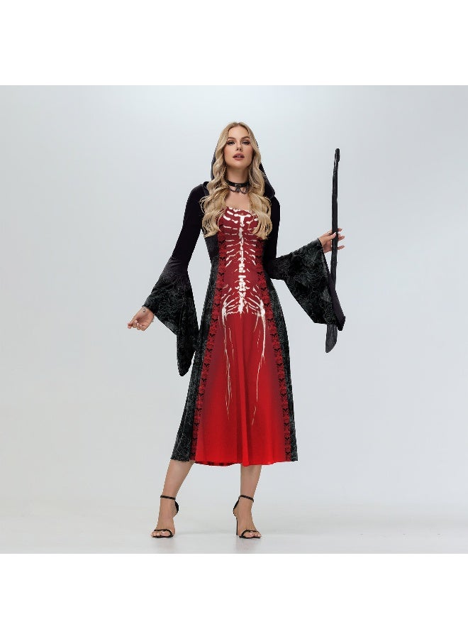Halloween Witch With Crazy Hooded Dress - Image 1