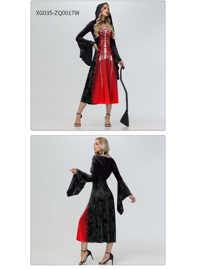 Halloween Witch With Crazy Hooded Dress - Image 2