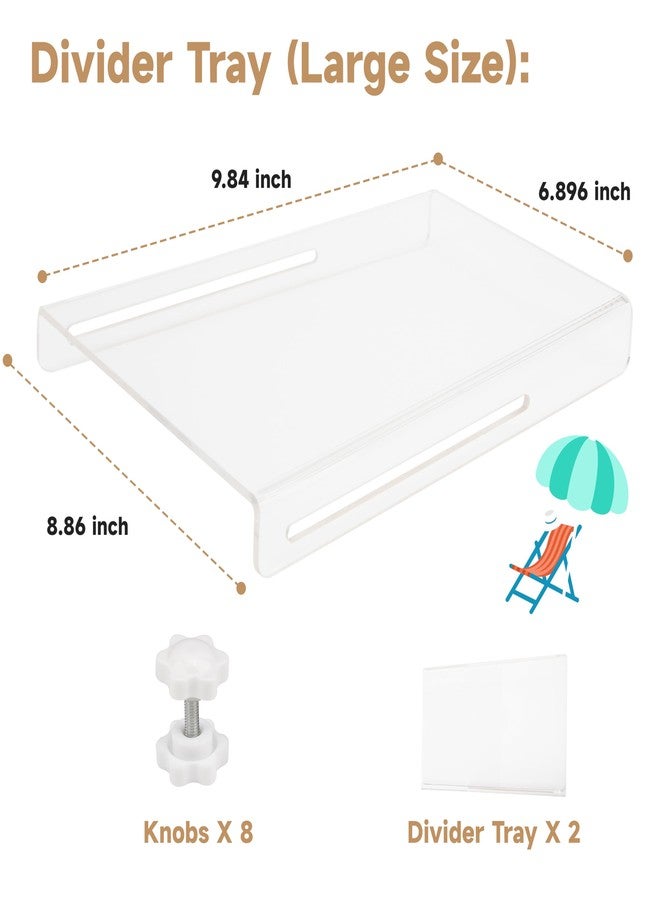 Viotiin Acrylic Divider Tray Compatible with Simple Modern Tote Bag (Large Size), 2 Pack Beach Bag Organizer Insert, Accessories for Original Simple Modern Beach Bag - Image 5