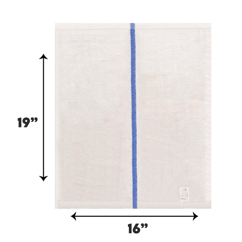 ZUPERIA Bar Mop Towels - 24 Pack (16"x19") - 100% Cotton High Absorbency Kitchen Towels â€“ Reusable Dish Cloths, Quick-Dry Rags with Blue Stripe â€“ Ideal for Restaurants, Cooks, Bartenders & Homes - Image 2