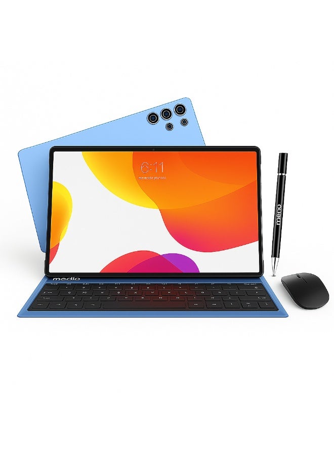 MODIO TAB Modio M39 Tablet – 10.1 Inch HD IPS Display, Android 13, 12+512GB, Dual SIM 4G, 13MP+5MP Camera, 8000mAh Battery, with Keyboard, Mouse, Pen, Case & OTG Adapter (Blue) - Image 1