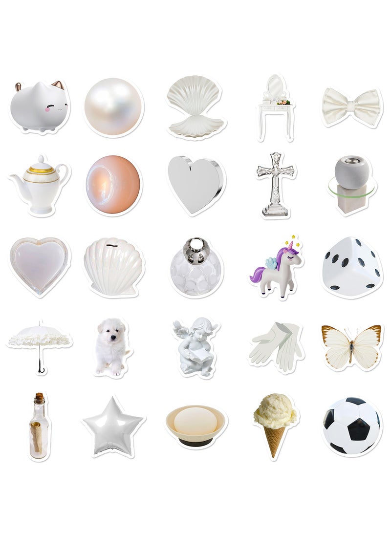 قوس قزح أورينبو 50 قطعة ملصقات بتصميم أبيض قديم، ملصقات مقاومة للماء، ملصقات لابتوب، كمبيوتر، لوح تزلج، مصدات، ملصقات جمالية فيسكو من الفينيل للأطفال، المراهقين، الفتيات - Image 3