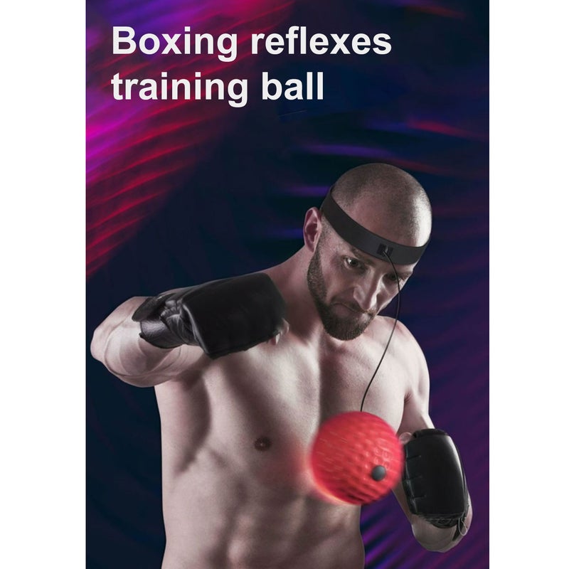Boxing Reflex Ball Boxing Equipment Punching Ball Reflex Bag Reaction Agility Punching Speed Focus Eye Coordination Training The color of the protective gloves is random - Image 3
